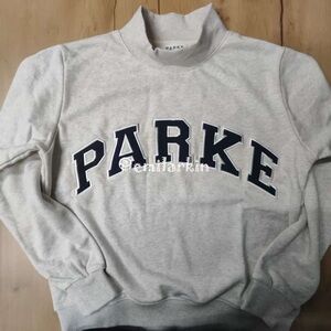 Parke Size S/M Women's Light Gray Varsity Mockneck Sweatshirts